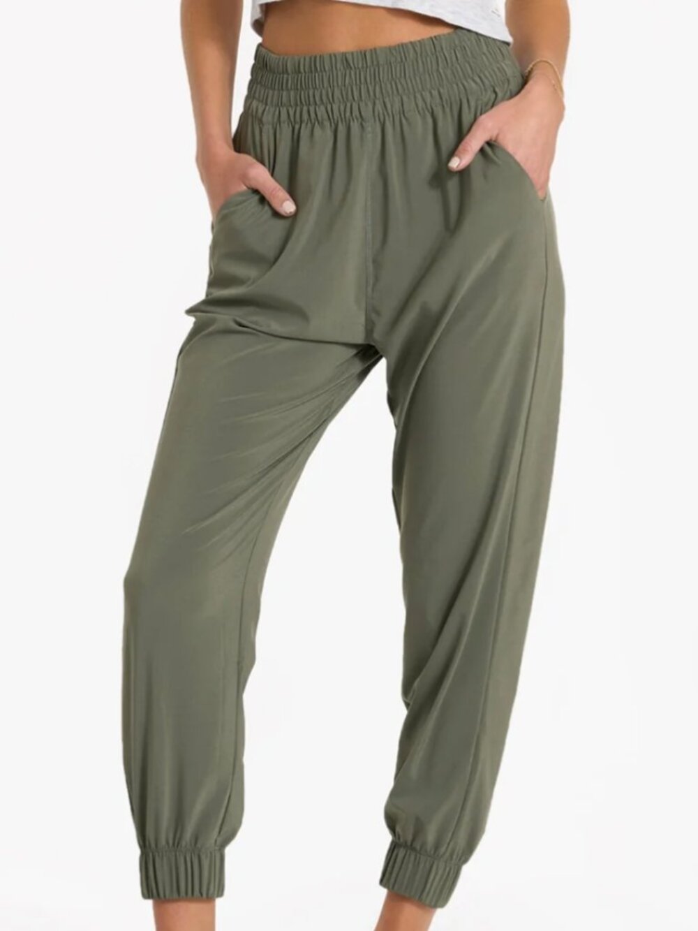 Vuori Villa Woman's High Rise Jogger, Army, Sz Small